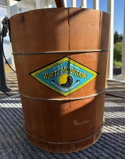 White Mountain Hand Crank Wooden Ice Cream Maker Freezer VTG 