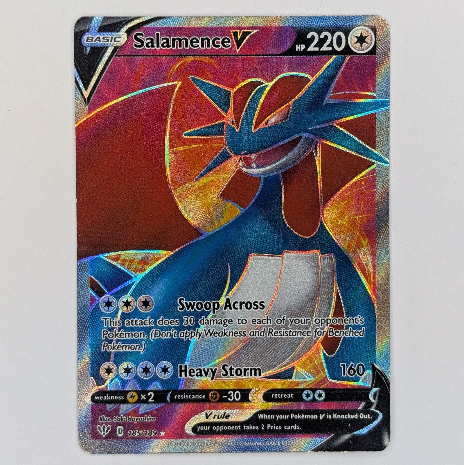 Salamence V 185/189 Ultra Rare Darkness Ablaze NM Pokemon TCG Card