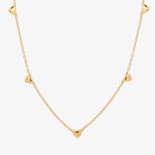 Hearts Charm Necklace – Rose Gold,18 k Gold Vermeil & 925 Sterling Silver - Picture 3 of 5