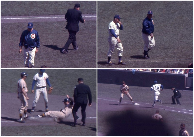 Lot of 4 1969 Chicago Cubs vs. San Diego Padres 35mm Slides Nate Oliver