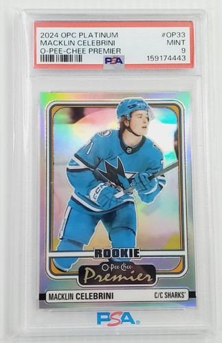 Macklin Celebrini #OP33 — 2024 O-Pee-Chee Platinum Premier hockey card