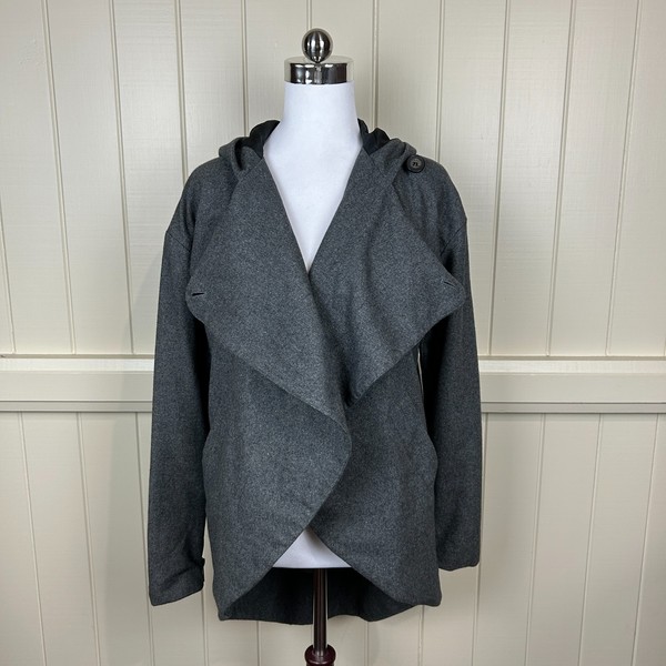 Jorge Jacket Women's Size 10 Grey Wool Blend Hooded Pockets
