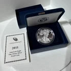 2011 W American Eagle One Ounce Silver Proof Coin w/Box and COA