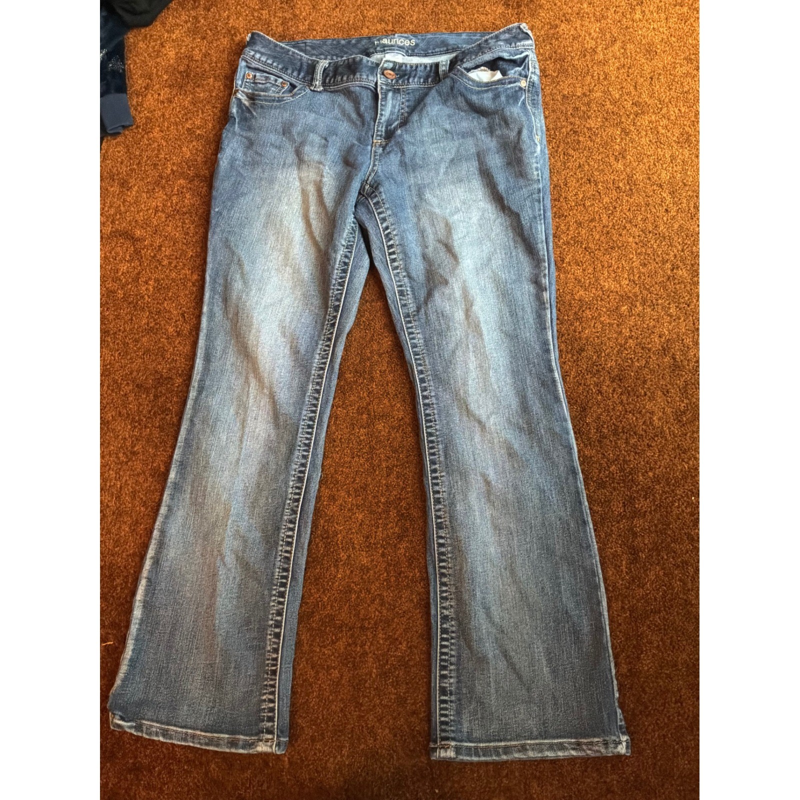 Y2K Womens Maurices Bootcut Jeans 11/12 Short Medium Blue Denim