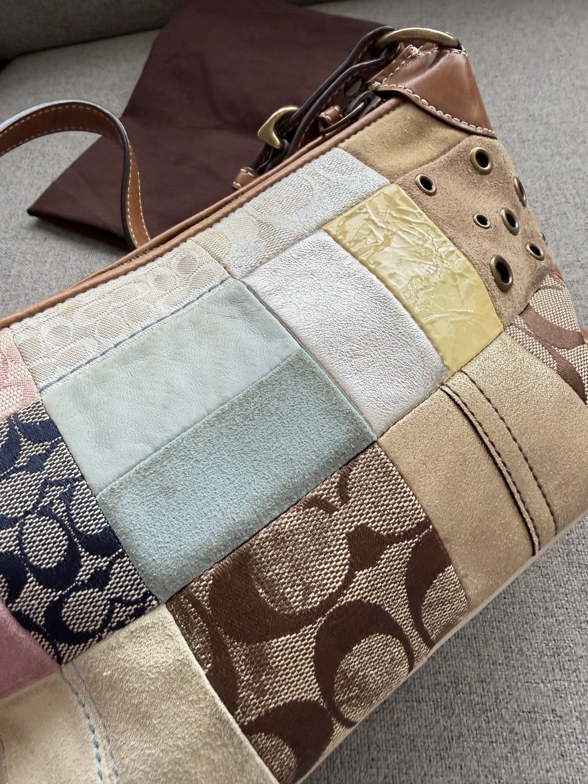 Coach Patchwork Multicolor Shoulder Bag with Dust… - image 6