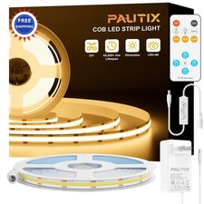 COB LED Strip Lights 32.8ft Warm White 2700K Dimmable 24V Adhesive Tape PAUTIX