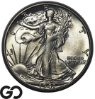 1941-S Walking Liberty Half Dollar, Frosty Luster Gem BU, Better Date Walker