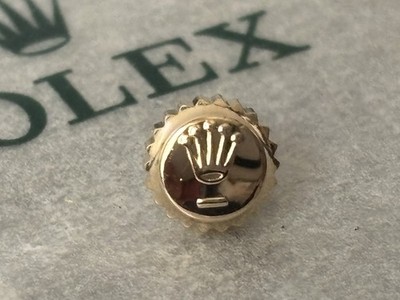 Genuine Rolex 24-530-8 18K Gold Crown 5.3mm Good Condition,Thread Has 1 1/2 Turn