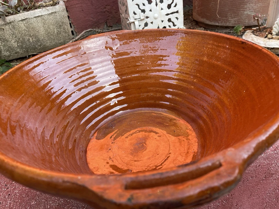 Grand Plat En Terre Cuite./Tajine. Fait Main./Sans Le Dessus - Photo 3/4