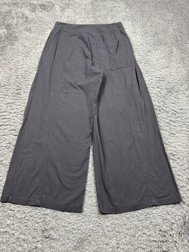 Rundholz Black Label Pants Women Medium Gray Baggy Ultra Wide Leg Crop Trousers - Image 2 of 4