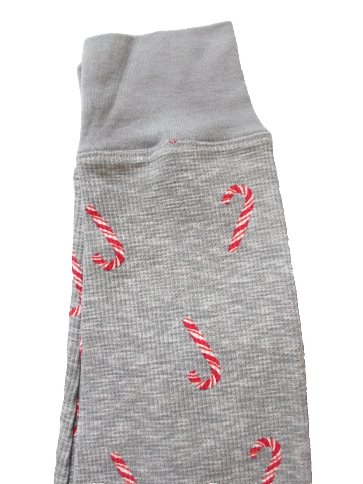 Old Navy Thermal Pajama Sleep Pants Women's L Gray Candy Cane Lounge Christmas - Image 4 of 4
