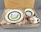 Stangl Pottery KiddieWare Hand Painted Peter Rabbit Plate Bowl & Cup Set in Box