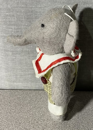 Vintage Felt Elephant Plush Ornament 5” - Picture 2 of 6