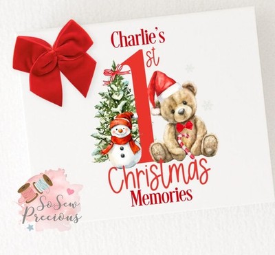 Personalisierte Weihnachtsabend Teddybär Geschenk Andenken Box Erinnerung