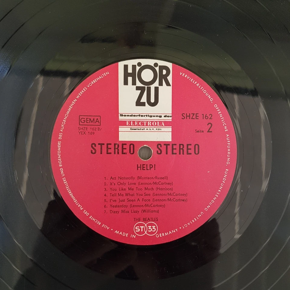 Nur LP - ohne Cover  = THE BEATLES Help! = Germany 1965 = HÖR ZU  Edition - Bild 2 von 2