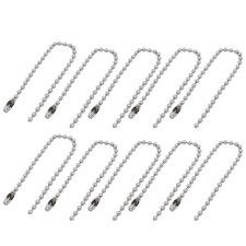 10Pack Stainless Steel 304 Bead Ball Chain Keychain 2.4mm by 4 Inch