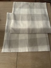 EUC- Farmhouse style cream checkered pillow covers