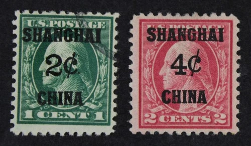 CKStamps: US Postal Agency in China Stamps Collection Scott#K1 Used K2 Mint H OG
