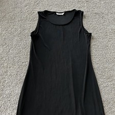 Vintage Danny & Nicole Dress Womens M Black Sleeveless Scoop Long Tank Side Slit