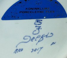 Königliches Porzellan 32 /14 cm fles Royal Delft Vase 3017 art deco vintage TOP!