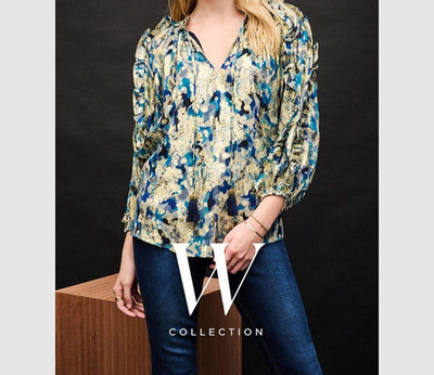 Wallis Teal Metallic Ruffle Top Tie Front Blouse Top V Neck Embroidered New M