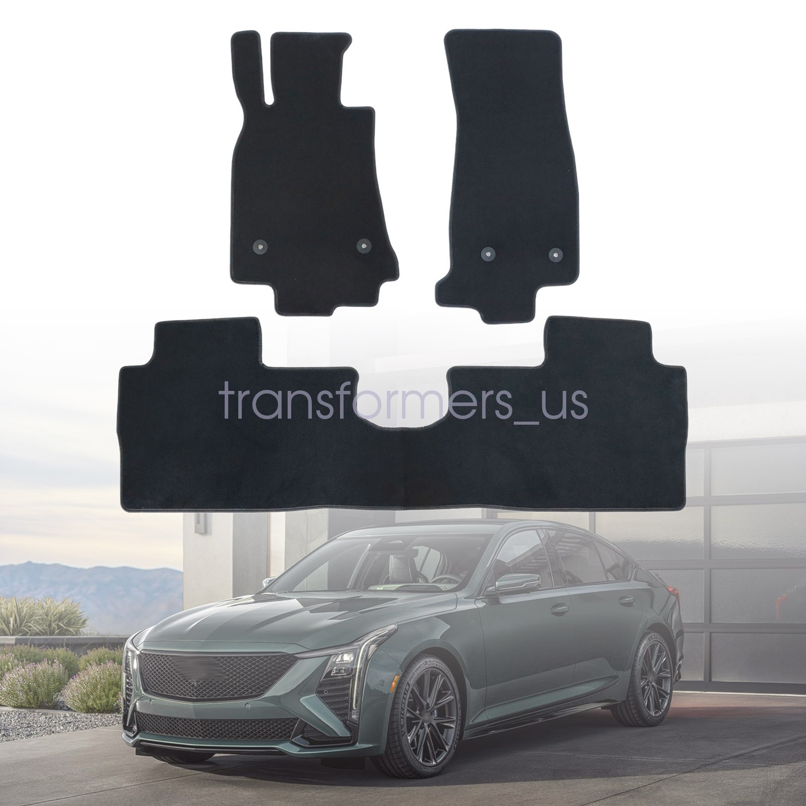 2020-2026 Cadillac CT5 Front & Rear Custom Fit Velour Floor Mats