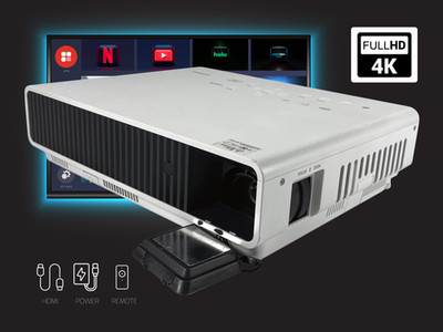 Light Source DLP Projector for Netflix, YouTube, Streaming Ready 2500 ANSI 2160p
