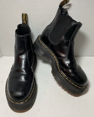 Dr. Doc Martens 2976 QUAD Chelsea Chunky Thick Sole Black Boots Mens 6 Womens 7