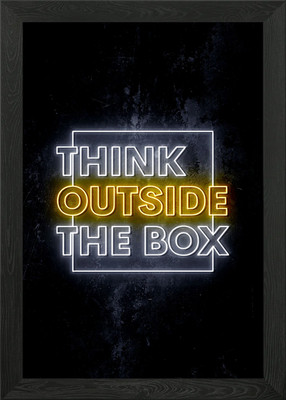 Think Outside The Box Framed Wall Art Poster Canvas Print Picture
