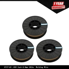 3 × E71T-GS .035" (0.9mm) 10 Lbs - Gasless Flux Core Mild Steel MIG Welding Wire