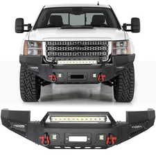 Yeego For 2011-2014 GMC Sierra 2500 3500 Front Bumper With Winch Plate&LED Light