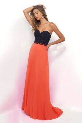 Blush Prom By Alexia Coral Black Shimmering Beaded Strapless Dress Size 18W $399