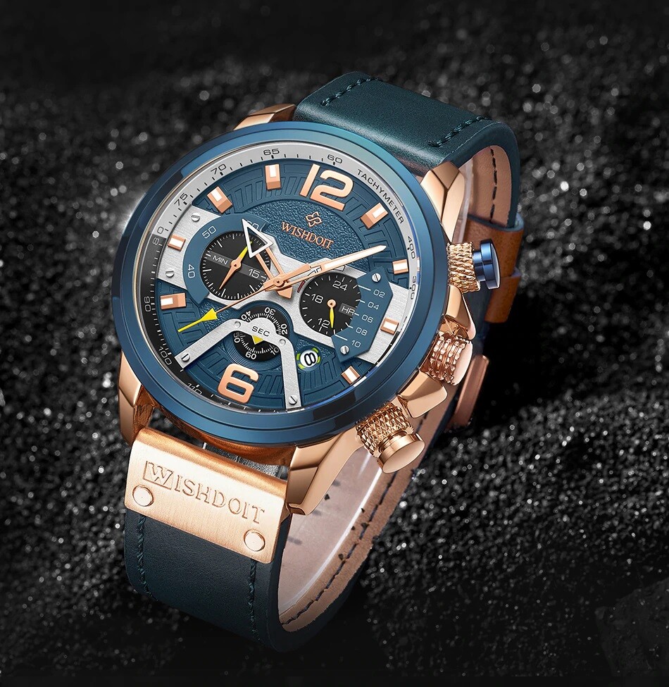 WISHDOIT Men's Casual Sports Outdoor Watch Luminous Waterproof
