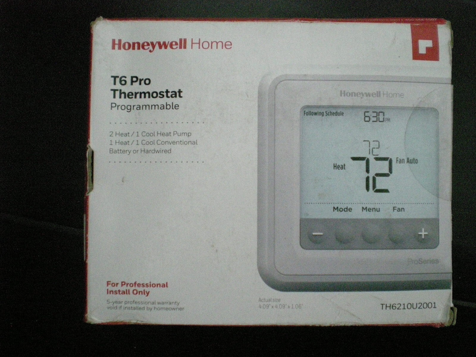 Honeywell TH6210U2001/U T6 Pro Programmable Thermostat – NEW OPEN BOX – St.  John's Institute (Hua Ming)