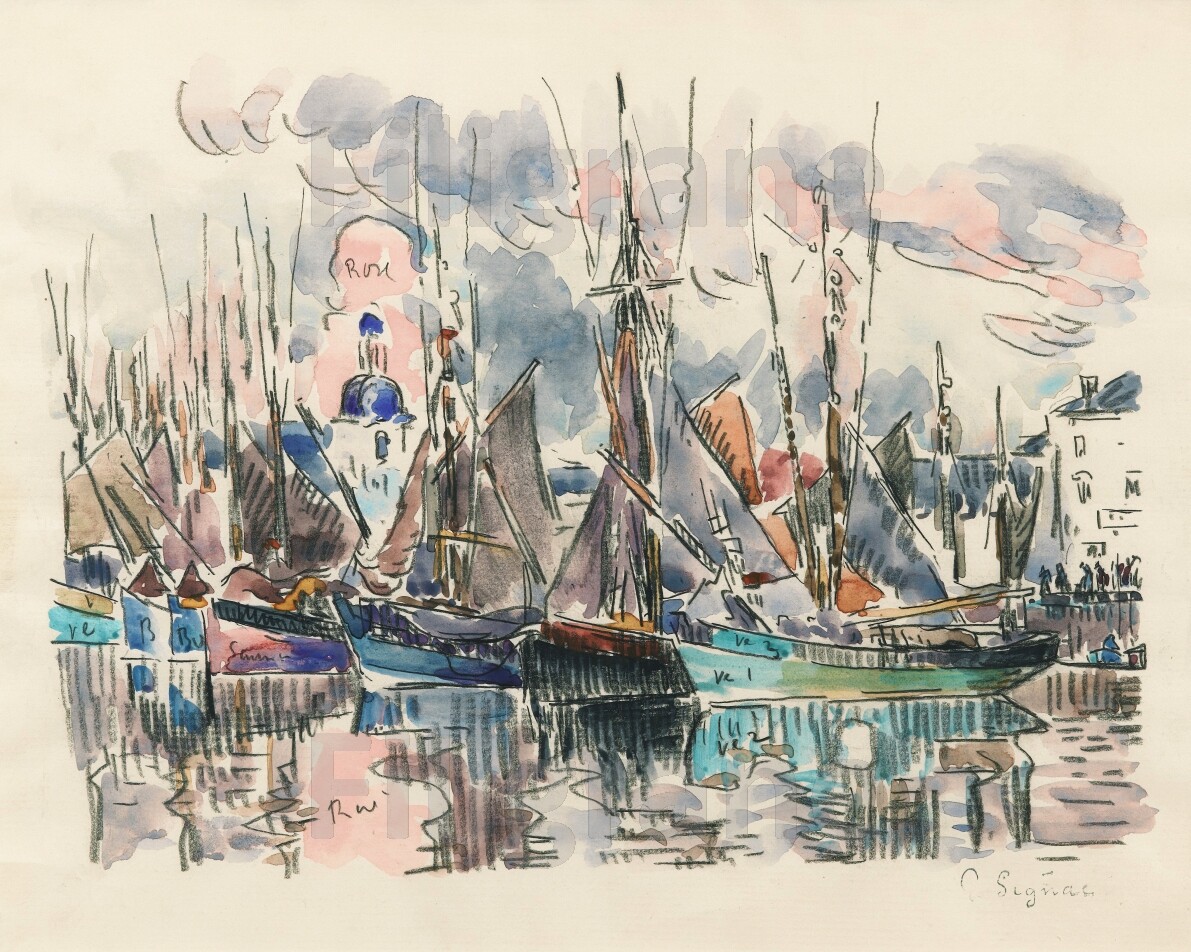 Toile Signac Sables d'Olonne 40x60cm reproduction peinture paysage marin