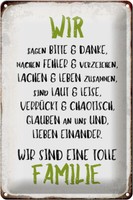 Blechschild Spruch 20X30 Cm Wir Eine Tolle Familie Geschenk Deko Schild Tin Sign