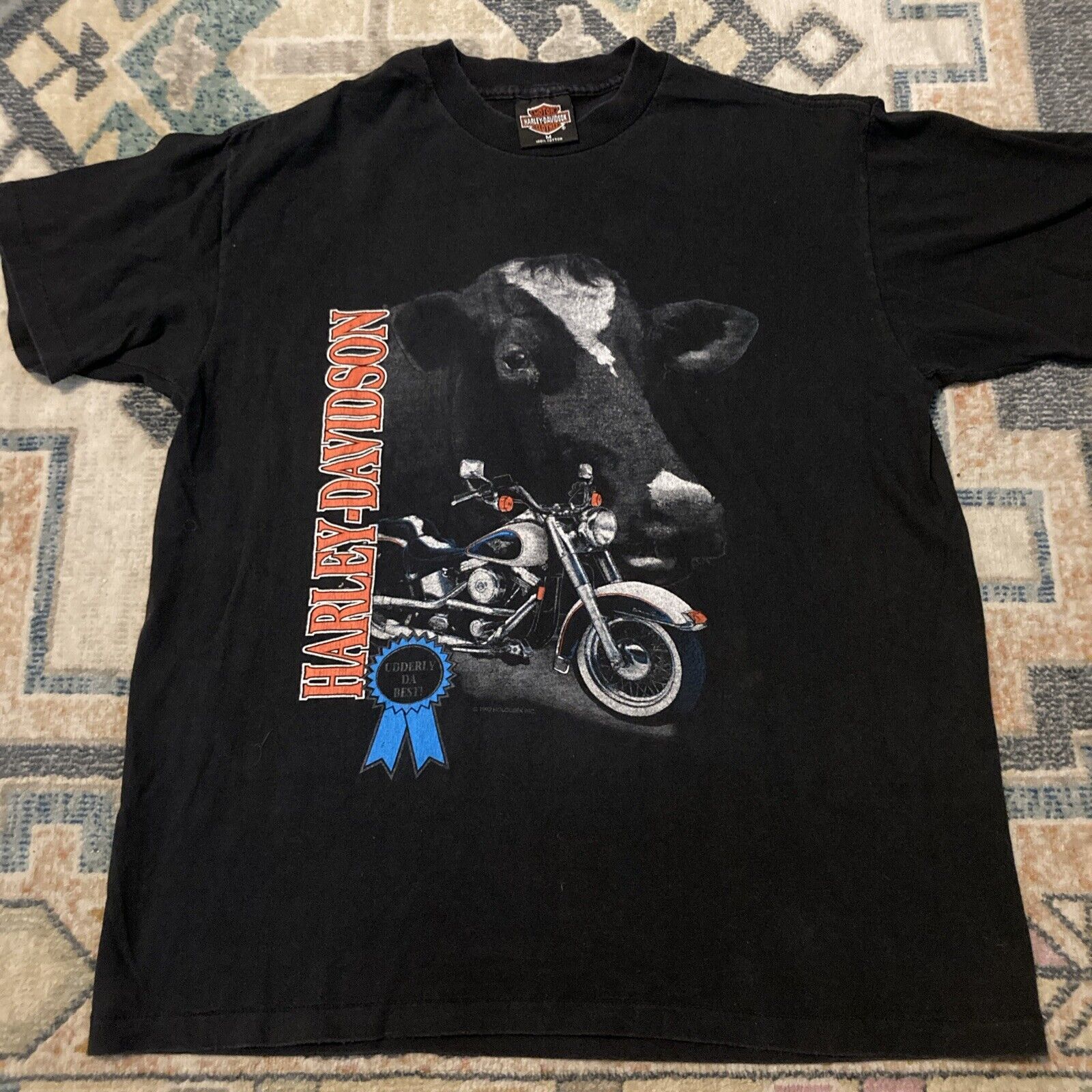 Vintage 92 Medium Harley Davidson Cow Udderly Da … - image 1