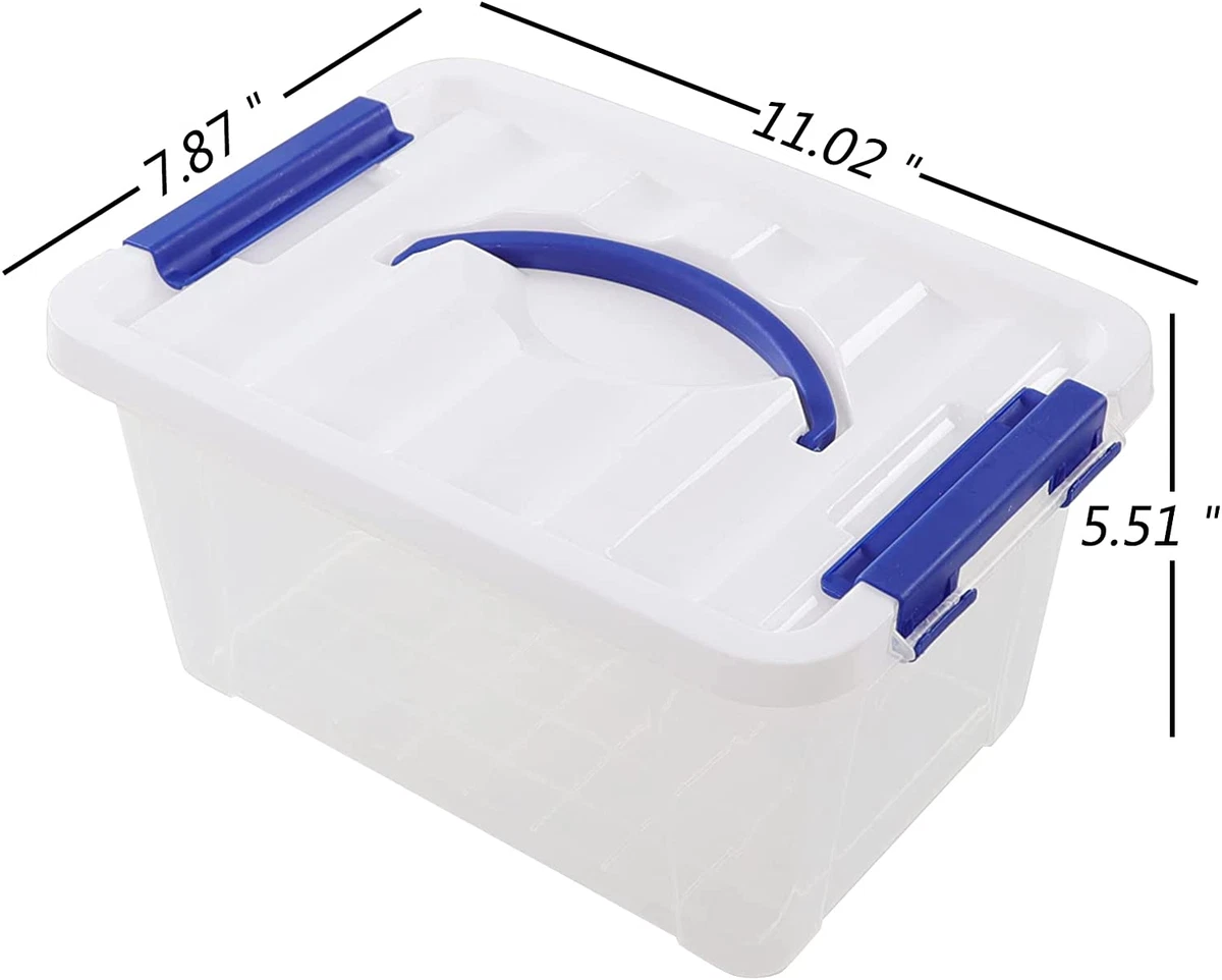 Bblina Small Plastic Storage Boxes, 6-Pack Clear Boxes Totes with Lids, 7  Quarts