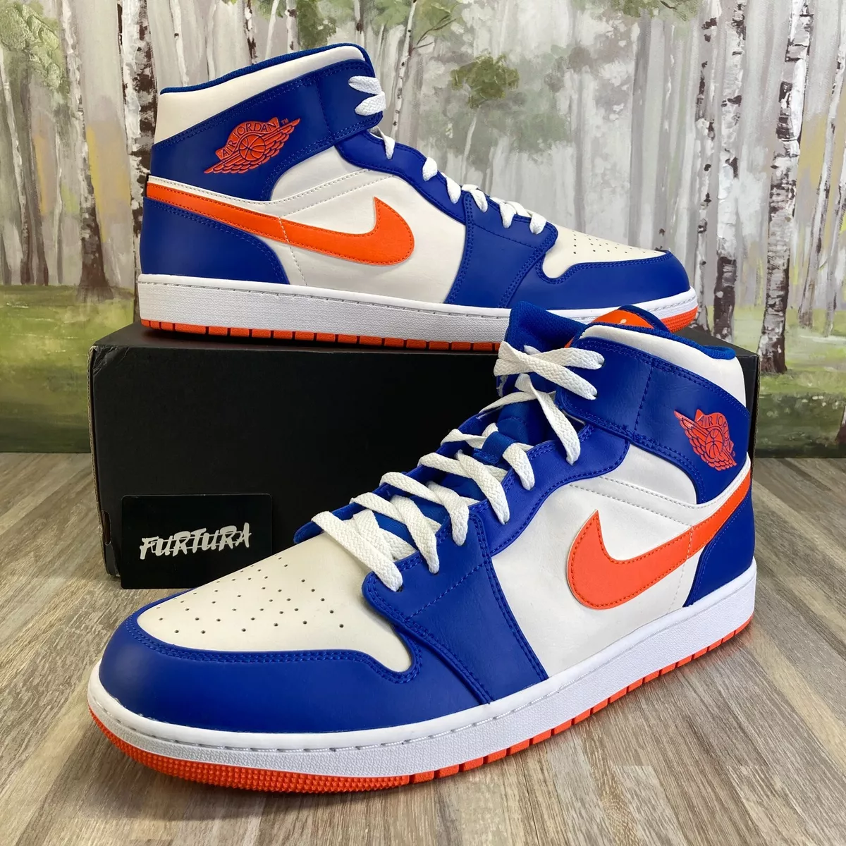 Nike Air Jordan 1 Mid Knicks Blue Orange FD1029 400 Men s Size