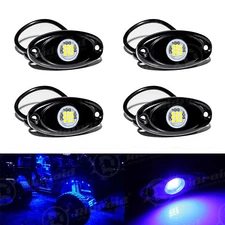 4 Pods Blue LED Rock Lights For JEEP Offroad Truck ATV UTV Underbody Wheel Light