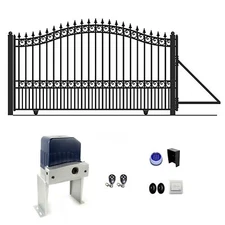 ALEKO Automated Yard Steel Sliding 18' Driveway Gate London Style with Opener