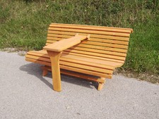 Gartenbank Holz Fichte  massiv ca 1,5m lang  mit Klapptisch massivfertig lasiert