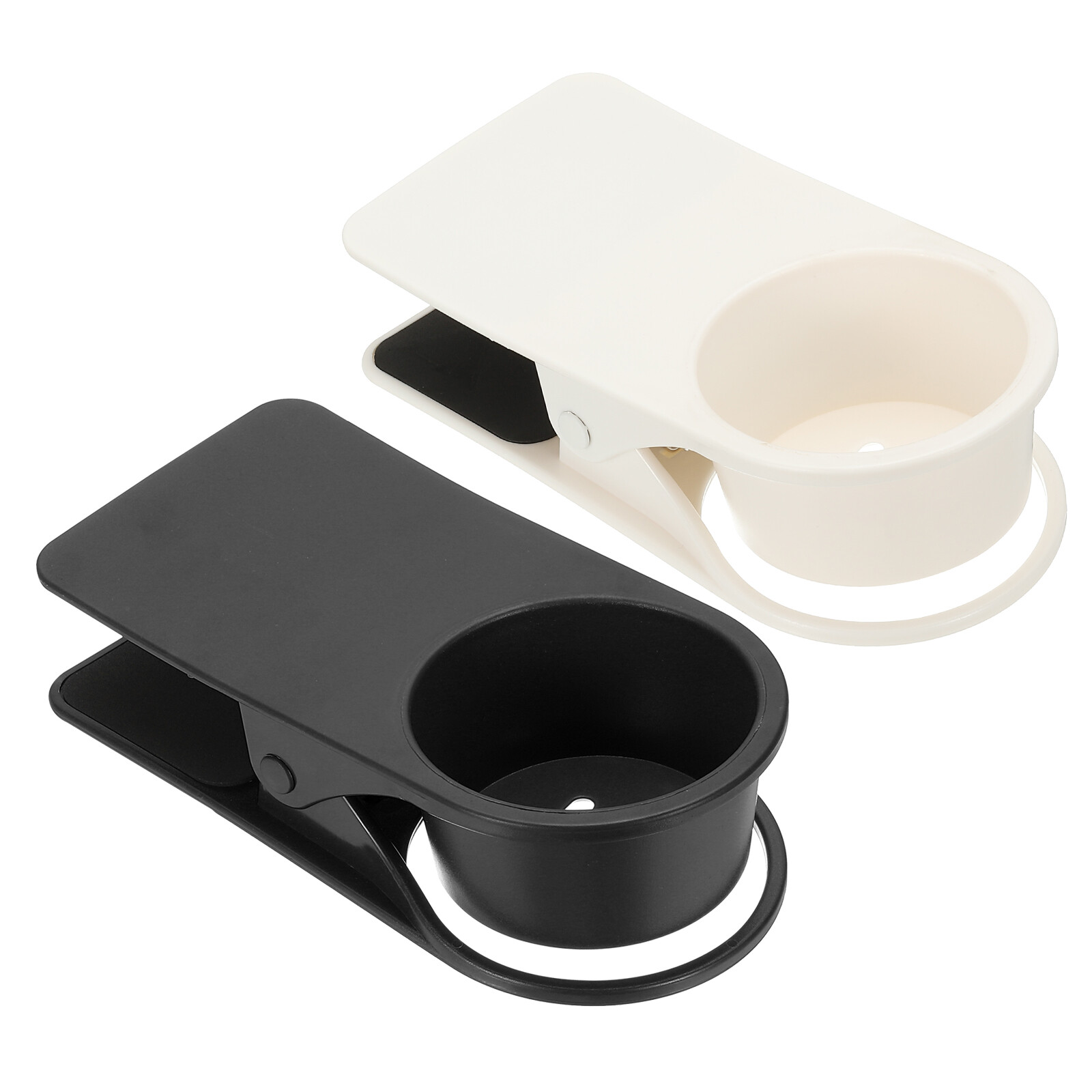 Clamp on Table Bottle Clip Couch Holder for Desk Chairs, Black, White, 2 Pcs