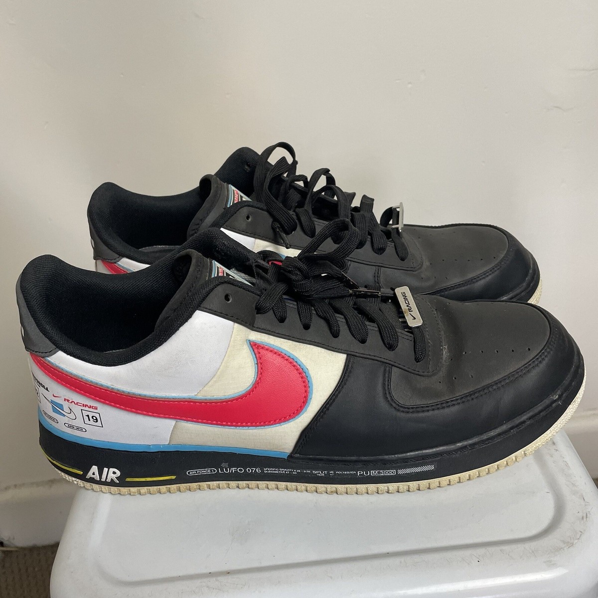 Nike Air Force Low 07 QS Racing US14 Mens UK13 Black Motorsport