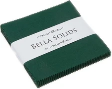 Christmas Green Moda Bella Solids Charm Pack 42 5" Precut Cotton Quilt Squares
