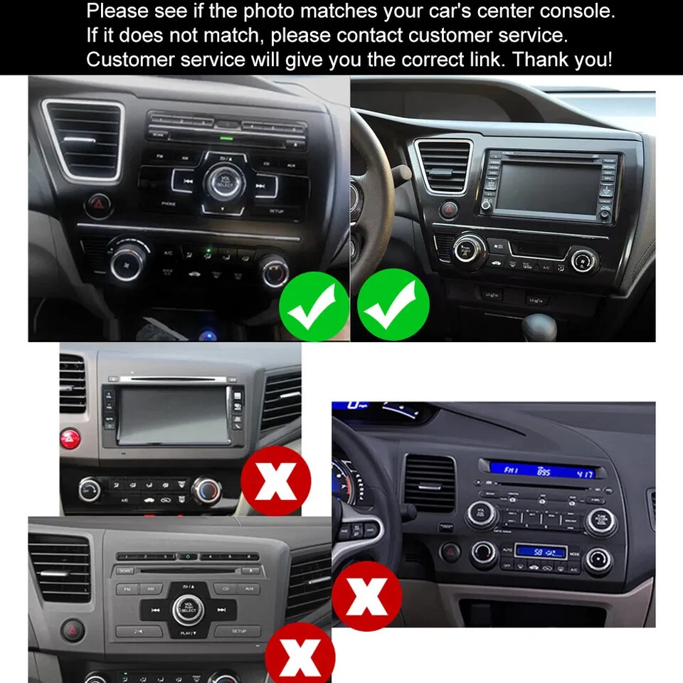 Android 13.0 Apple Carplay GPS para Honda Civic 2013-2015 radio de coche estéreo 2+32 GB Foto 4 de 4