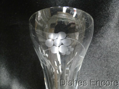 Clear w/ Etched Flowers & Leaves: Liquor Cocktail (s), 5" Tall -- CR#016 - Picture 3 of 10