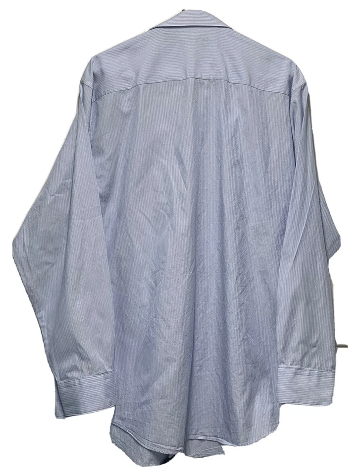 Camisa de hombre Alfani abotonada manga larga rayas azul claro talla L 16 1/2 regular Foto 4 de 4
