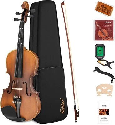 Eastar 4/4 Full Size Matte Acoustic Violin Set Student Fiddle School Band New - image 1 of 4