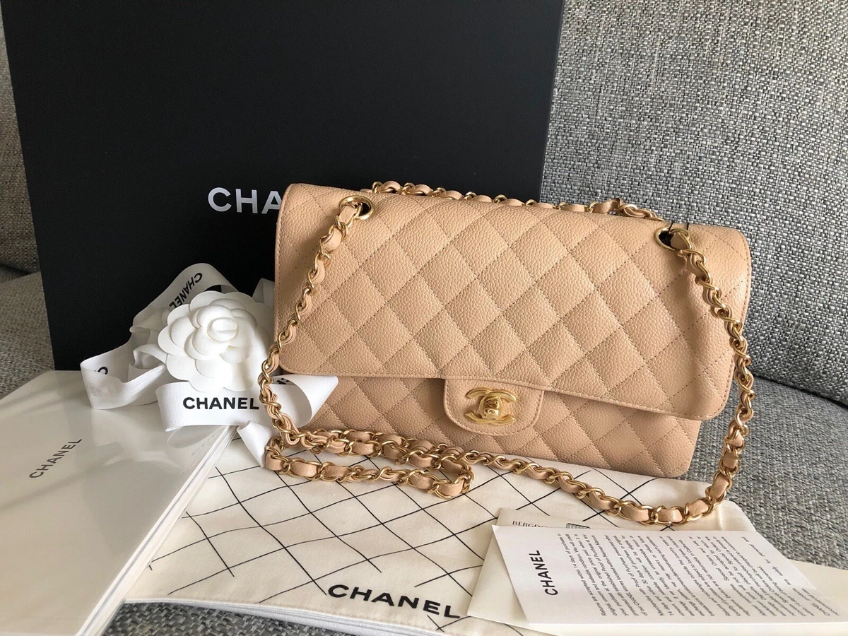 Price Comparison Made SimpleNEW w/ Tag CHANEL Beige GHW Caviar Quilted